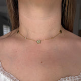 Collier AMBRE – Trèfle doré porte-bonheur en acier inoxydable
