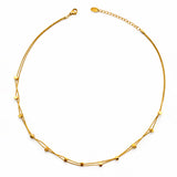Collier ELYNA – Double chaîne en acier inoxydable 316L