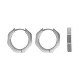 Boucles d'oreilles NOLAN - Créoles octogonales en acier inoxydable argenté