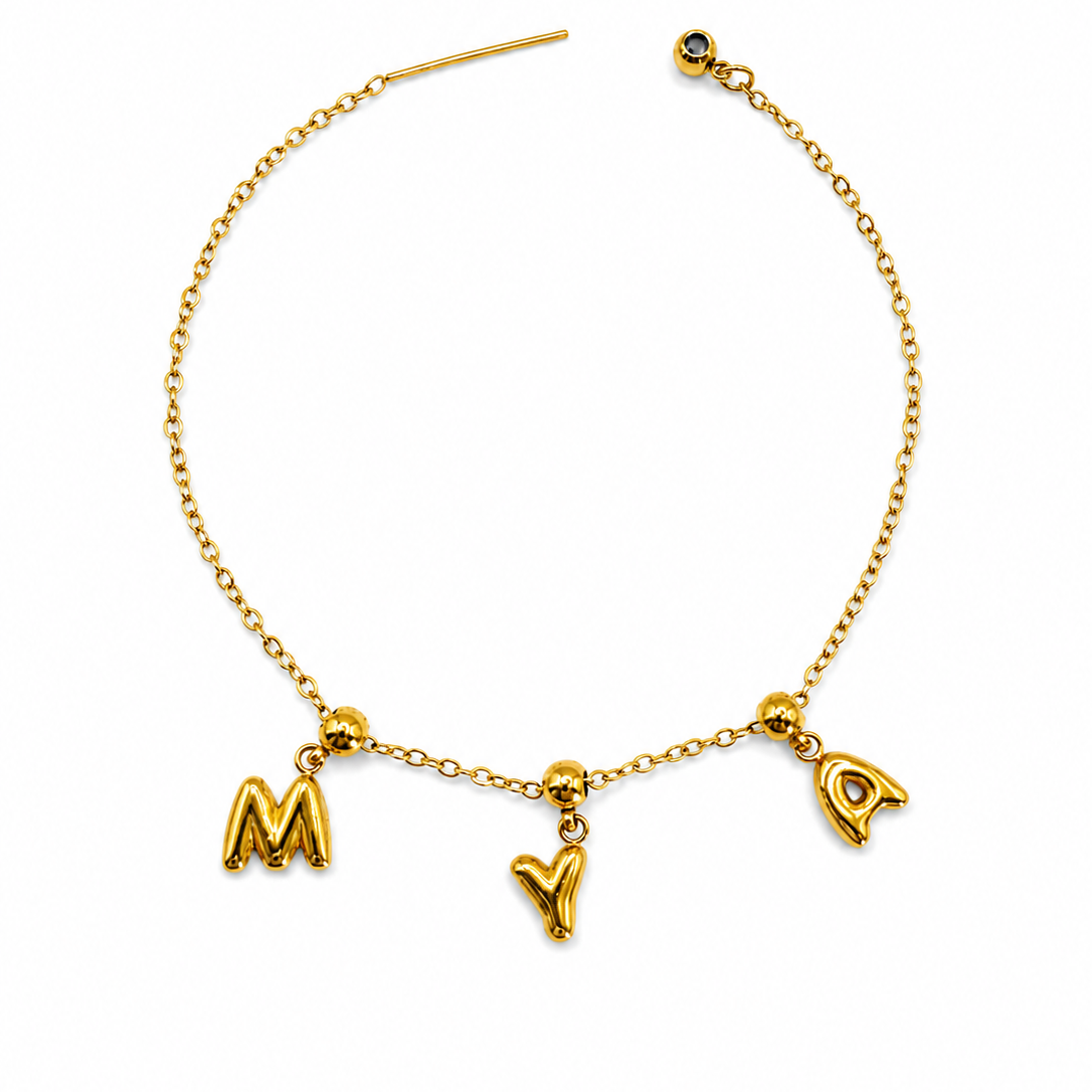 Bracelet personnalisable JOALIA – Chaîne fine et breloques à personnaliser en acier inoxydable