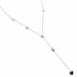 Collier sautoir ELYA – Pendentifs cœurs LOVE en Y argentés en acier inoxydable