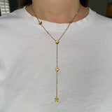 Collier sautoir EMMA – Pendentif fleur doré en acier inoxydable