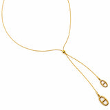 Collier sautoir JADE – Boucle marine doré en acier inoxydable